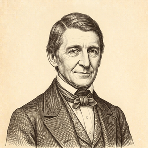 Hand-sketch portrait of Ralph Waldo Emerson