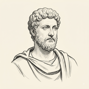 Hand-sketch portrait of Marcus Aurelius